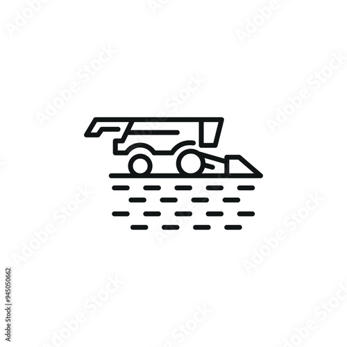 Combine harvester on field icon. Simple combine harvester on field icon for social media, app, and web design. Vector illustration.