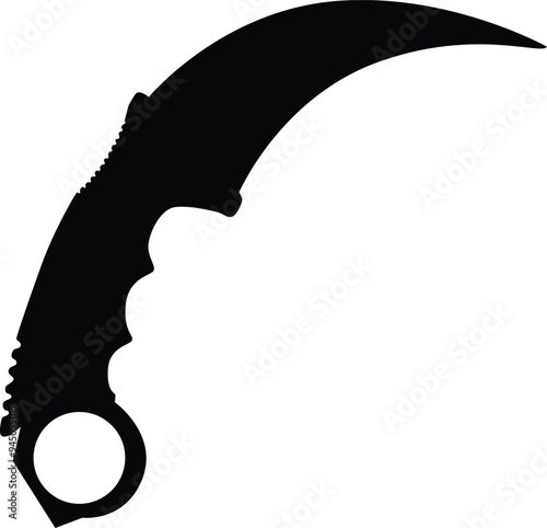 Combat knife silhouette illustration