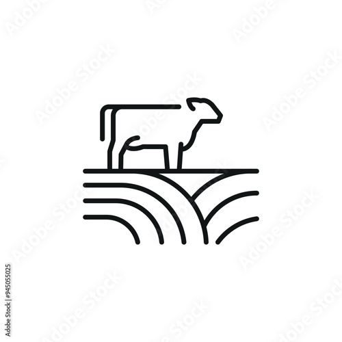 Cow icon. Simplified representation of a dairy cow, a staple in agricultural imagery, associated with milk and beef production. Ideal for agricultural businesses. Vector illustration
