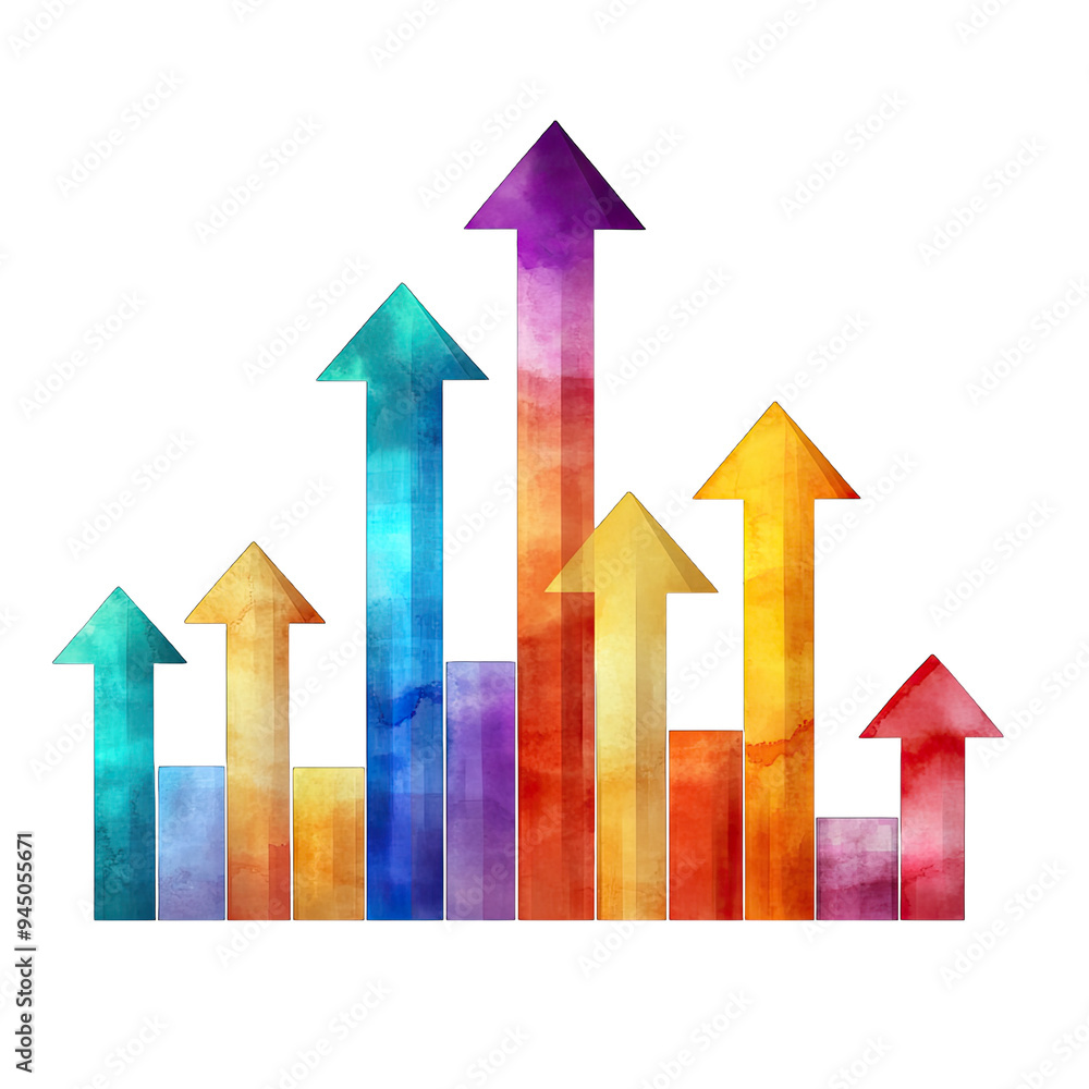 Graph with paper cut lines and arrows Graph with paper cut lines and arrows