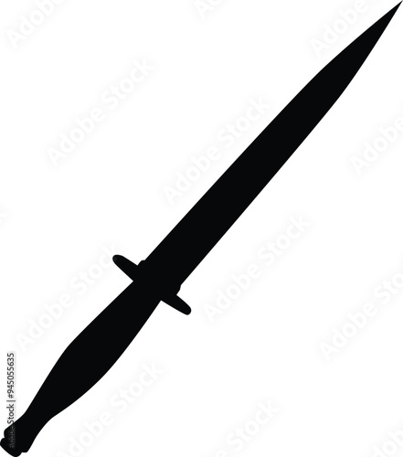 Combat knife silhouette illustration