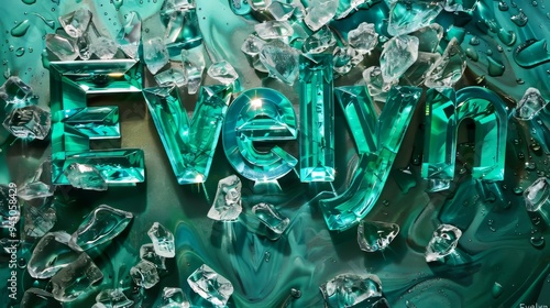 Emerald Crystal personalized name postcard perfect for decor. photo