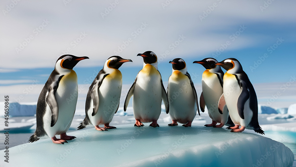 Fototapeta premium two penguins on the beach