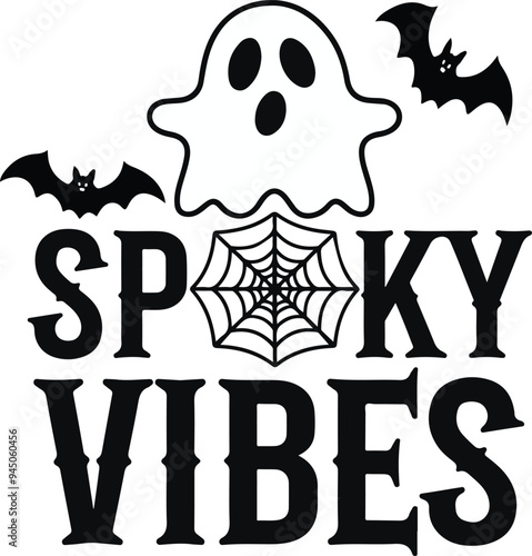 Spooky Vibes vector Art Illustration 