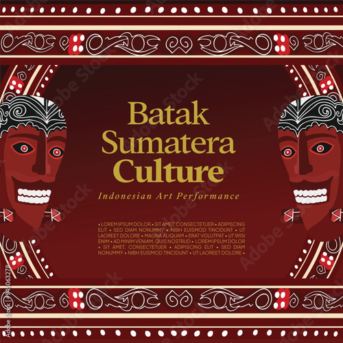 Foto Sumatera culture pattern batak gorga illustration