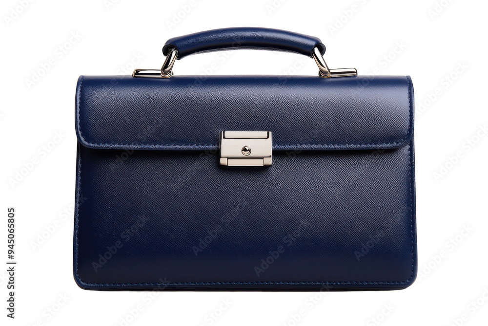 Elegant navy blue leather briefcase with a secure clasp, perfect for professionals. Ideal for office and business settings. Elegant navy blue leather briefcase with a secure clasp, perfect for professionals. Ideal for office and business settings.