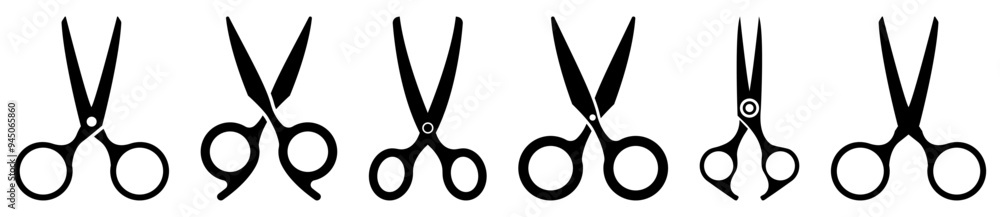 Fototapeta premium Set of scissors icons