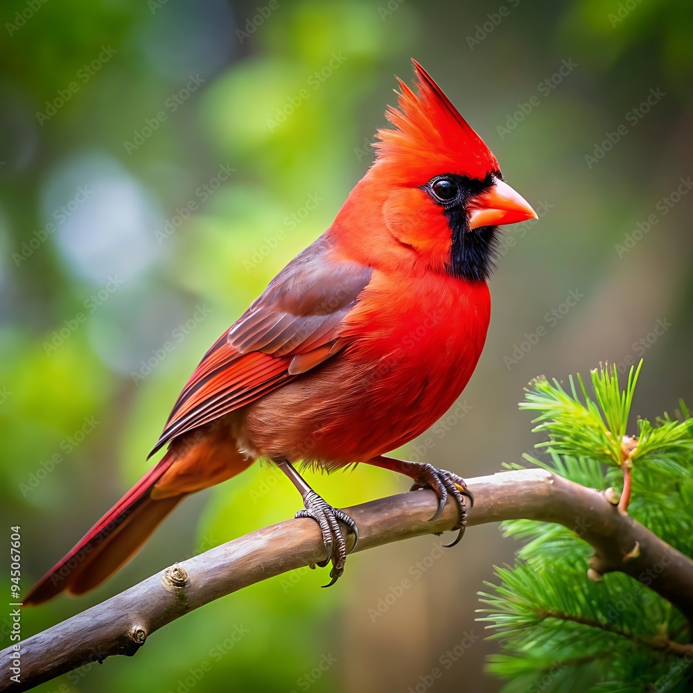 Fototapeta premium A colorful Bird sitting on a branch. Walpaper, Photo or Background. Ai Generated 