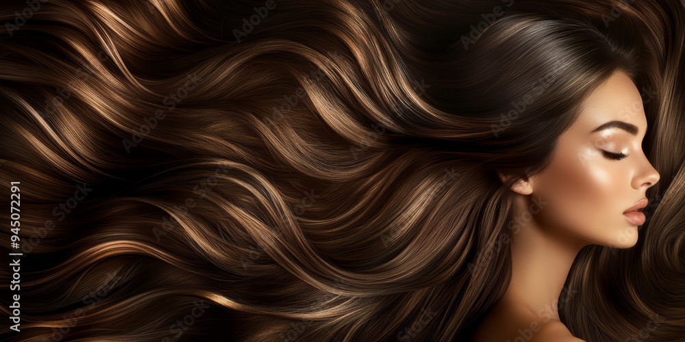 Beautiful woman with long, straight, and shiny hair Beautiful woman with long, straight, and shiny hair