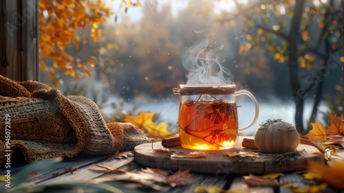 Cozy Autumn Afternoon with a Warm Beverage