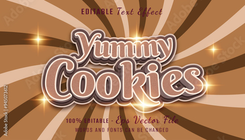 yummy cookies 3d text effect design