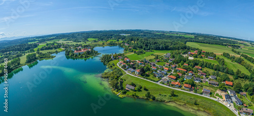 Herrlicher Blick auf den Klostersee im oberbayerischen Chiemgau photo