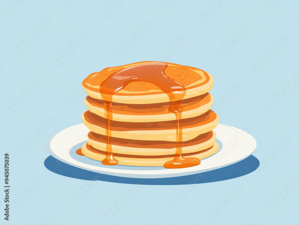 Delicious pancakes stacked high with syrup dripping down, evoking sense of warmth and comfort. Perfect for breakfast or brunch! Delicious pancakes stacked high with syrup dripping down, evoking sense of warmth and comfort. Perfect for breakfast or brunch!
