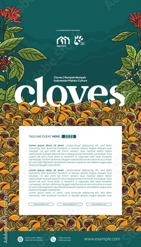 Aromatic Cloves from Indonesian called cengkeh illustration