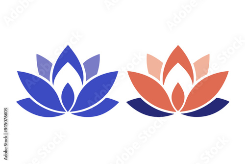 Minimalist Lotus Flower Clipart with Graceful Petals and Calm Aura