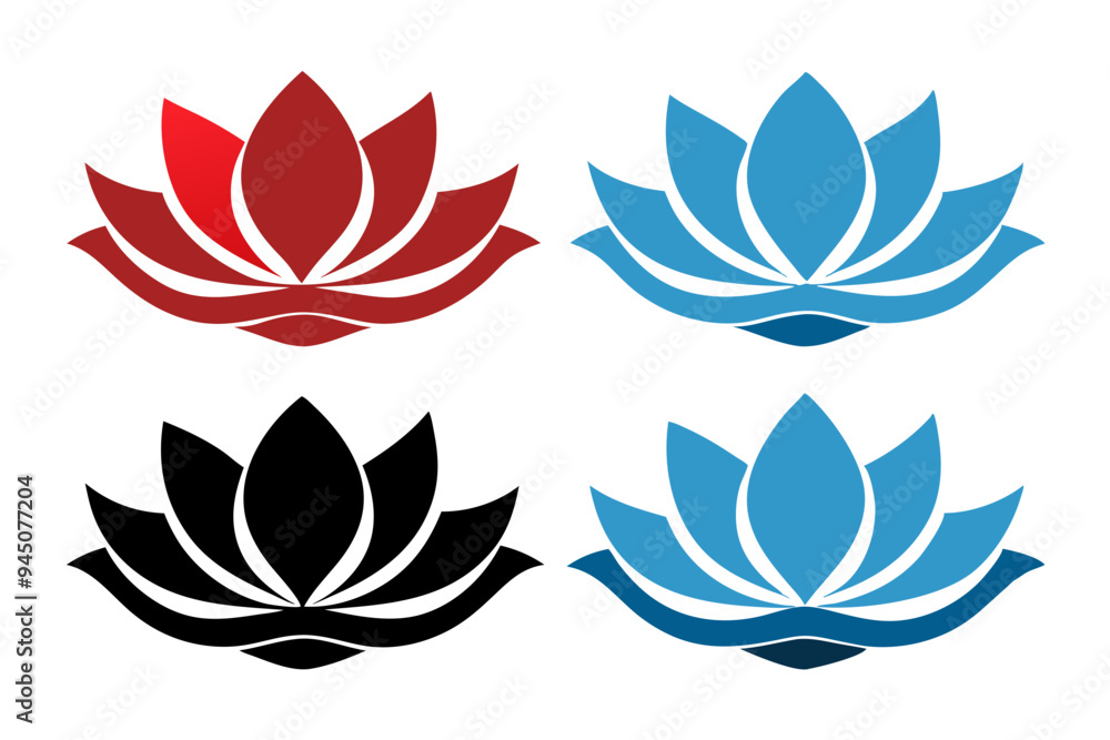 Minimalist Lotus Flower Clipart with Graceful Petals and Calm Aura Minimalist Lotus Flower Clipart with Graceful Petals and Calm Aura
