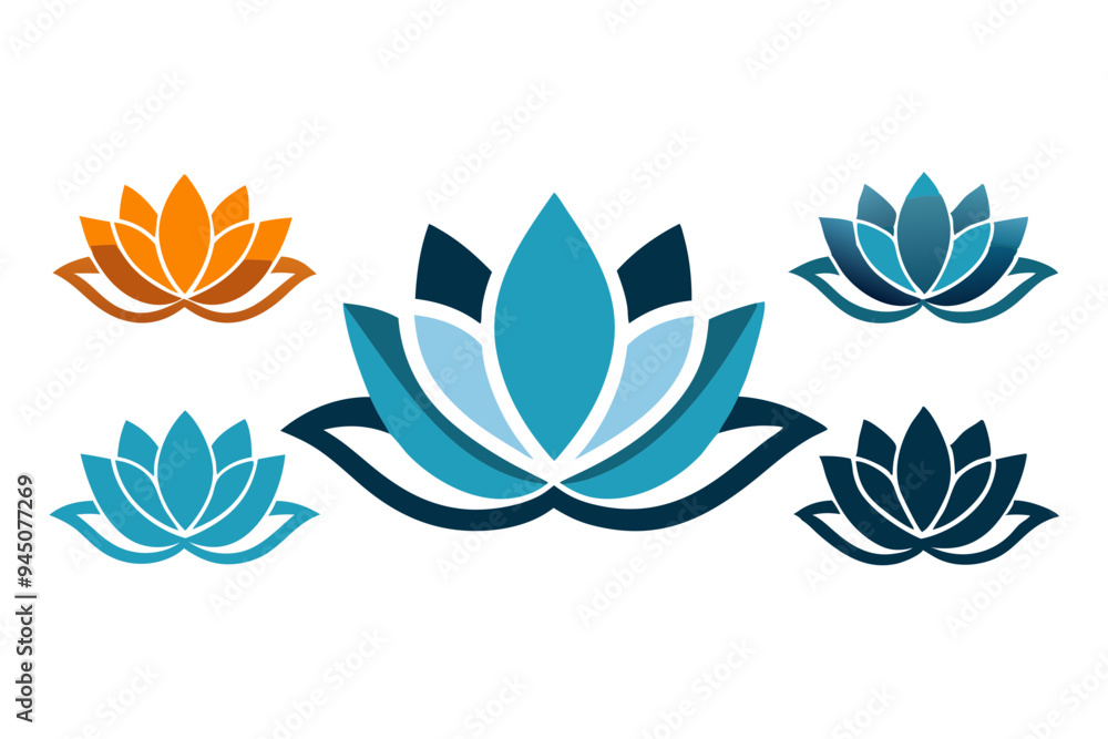 Sophisticated Lotus Flower Silhouette in Monochrome Sophisticated Lotus Flower Silhouette in Monochrome
