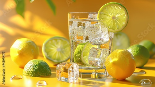 Refreshing Summer Citrus Drink with Ice