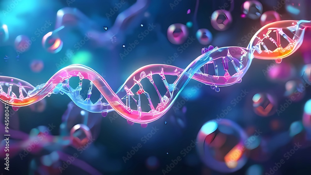 Colorful DNA helices in the background with soft and calm cell tissue patterns. Colorful DNA helices in the background with soft and calm cell tissue patterns.