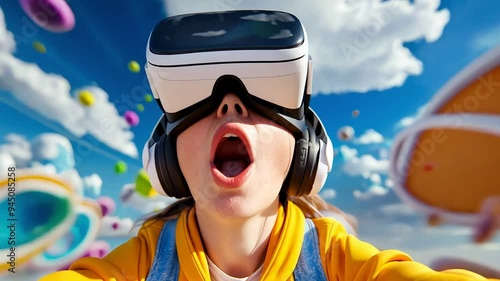 Create a whimsical scene of a cartoon character on a thrilling adventure ride,