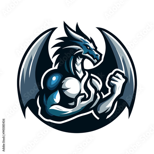 Powerful Dragon Mascot Vector Illustration for Sports Game or Esports Logo