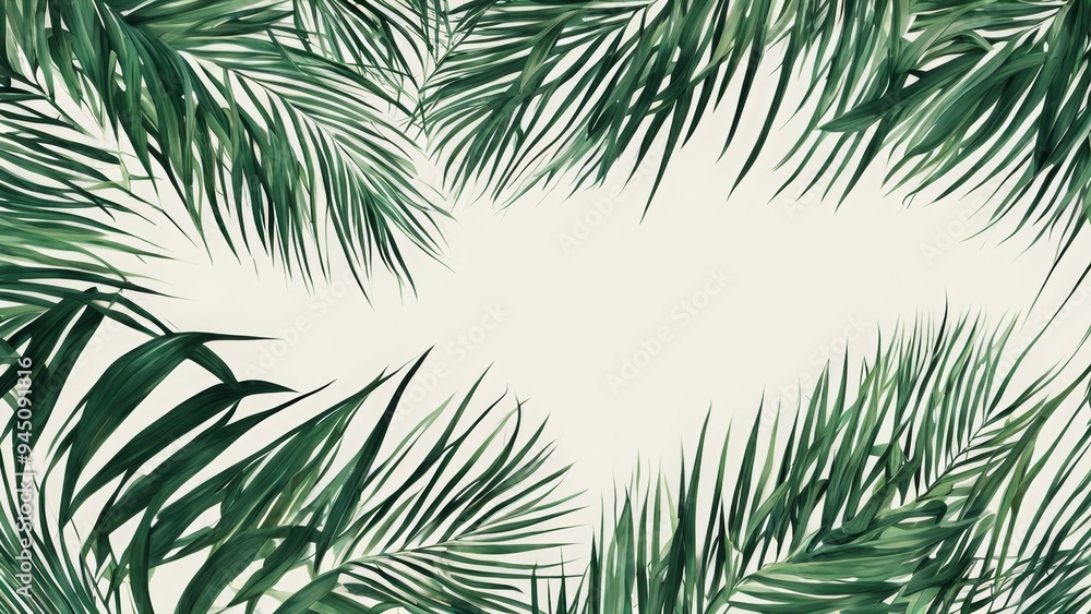 palm leaves frame palm leaves frame