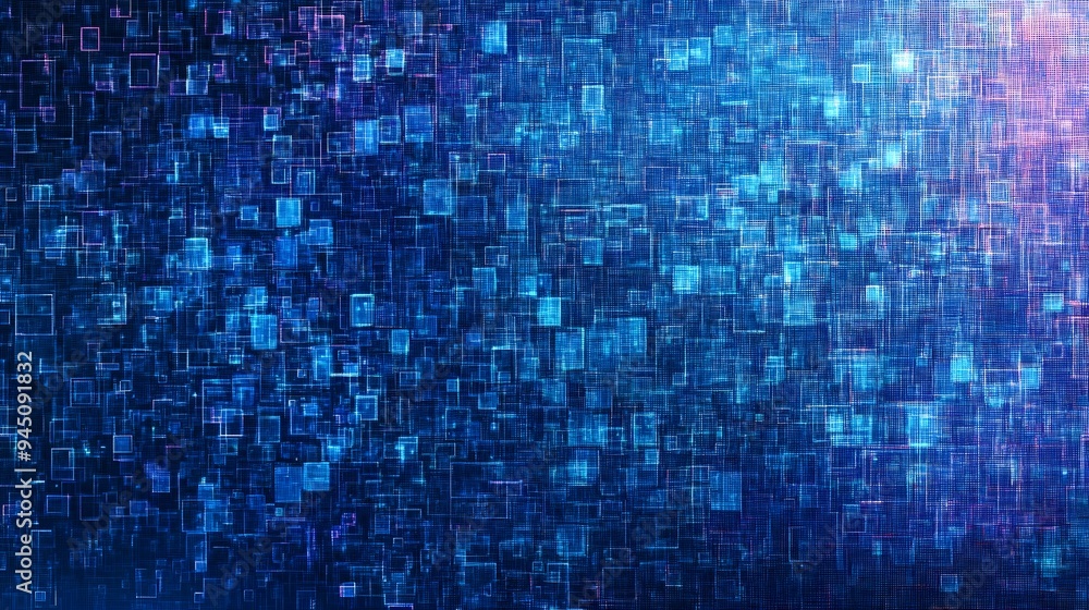 Digital technology background. Digital data square blue pattern pixel background Digital technology background. Digital data square blue pattern pixel background