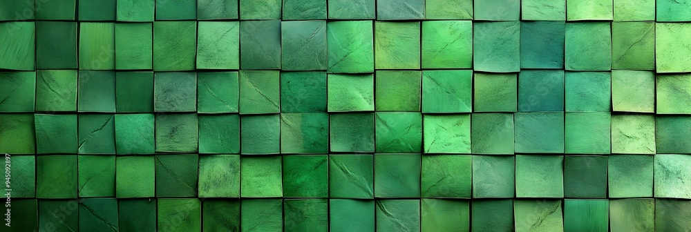 Green paper tile background Green paper tile background
