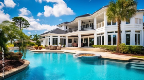 Exterior photo from a property on luxury islands for investment. Neural network ai generated art