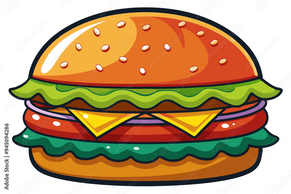 Modern Burger Vector Design for Digital and Print Use Modern Burger Vector Design for Digital and Print Use