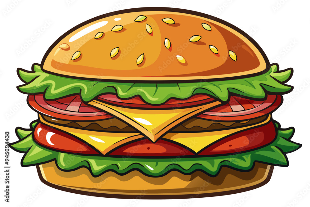 Modern Burger Vector Design for Digital and Print Use Modern Burger Vector Design for Digital and Print Use