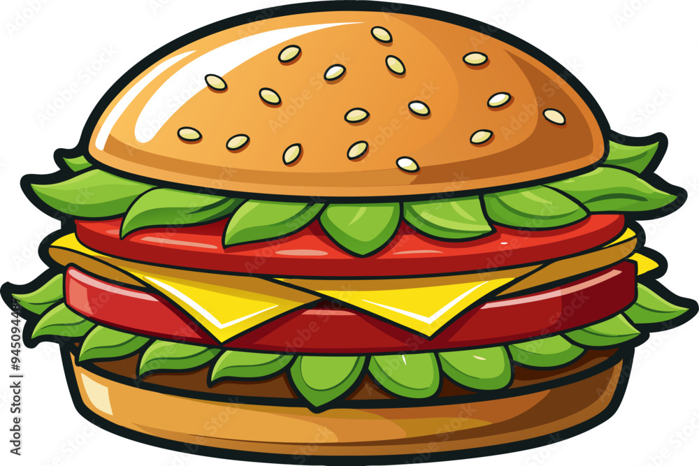 Modern Burger Vector Design for Digital and Print Use Modern Burger Vector Design for Digital and Print Use