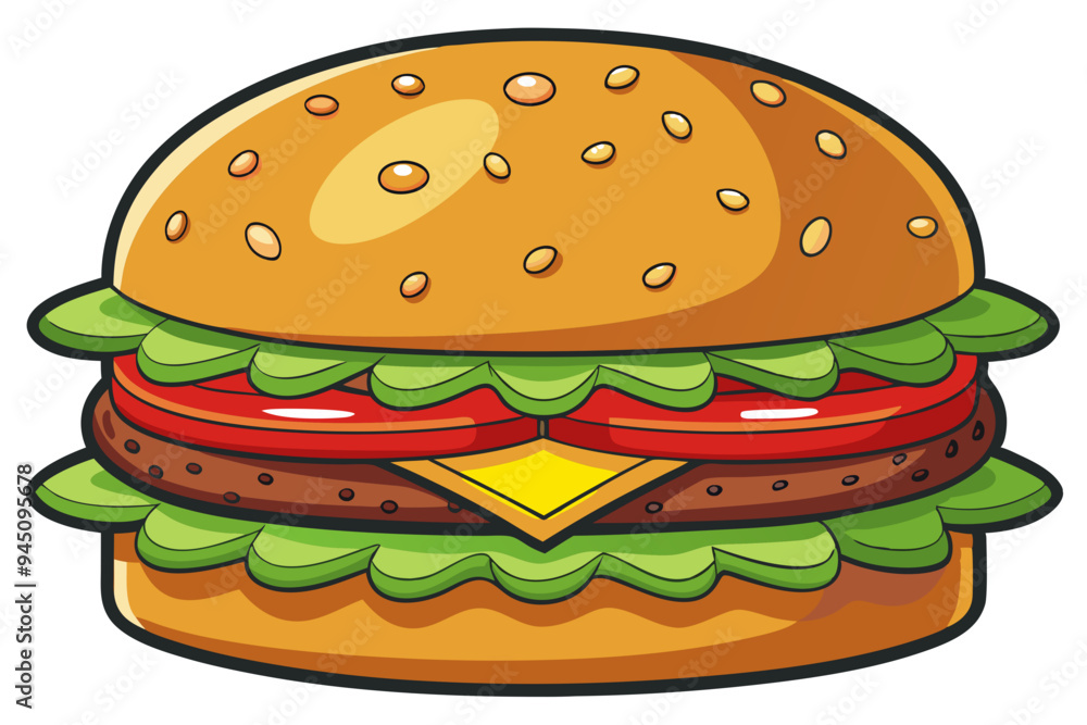 Modern Burger Vector Design for Digital and Print Use Modern Burger Vector Design for Digital and Print Use