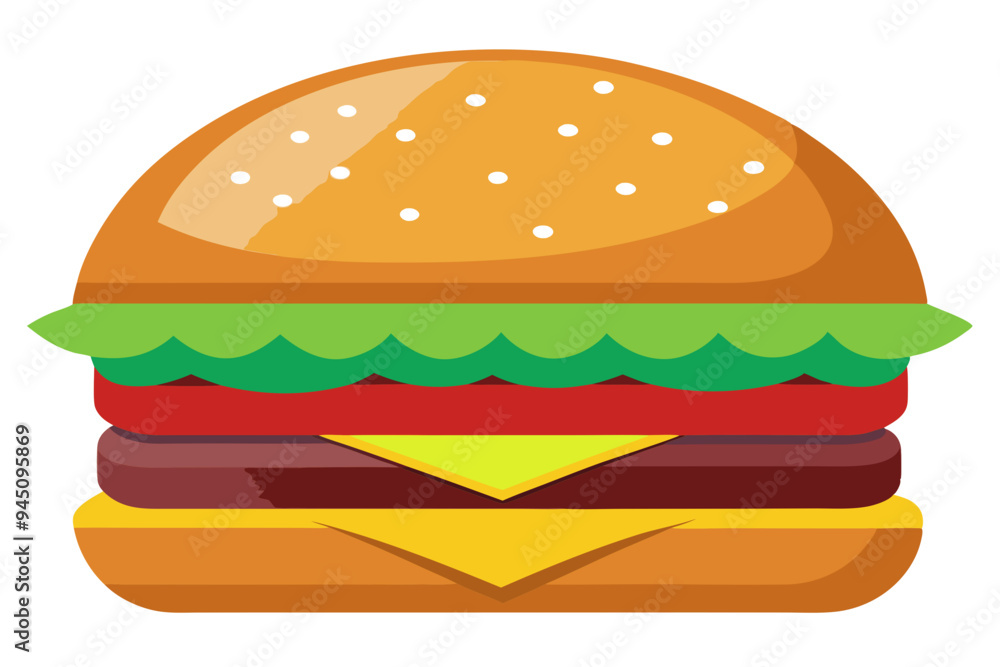Delicious Burger Vector Illustration for Food Designs Delicious Burger Vector Illustration for Food Designs