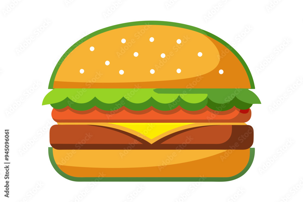Delicious Burger Vector Illustration for Food Designs Delicious Burger Vector Illustration for Food Designs