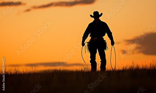 rodeo cowboy silhouette. 