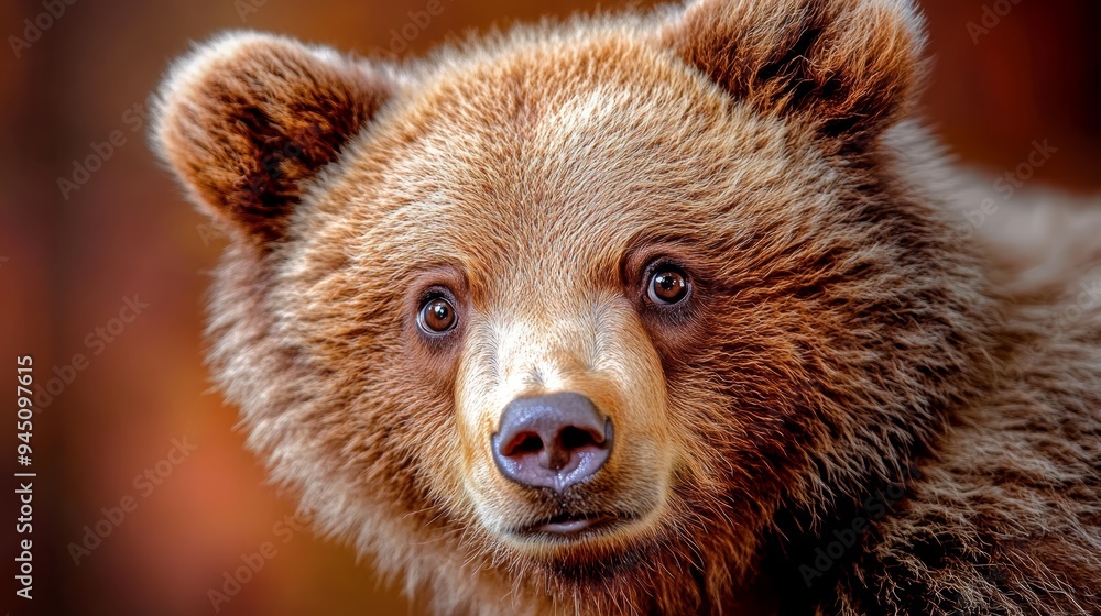 Obraz premium Close up Portrait of a Cute Brown Bear Cub
