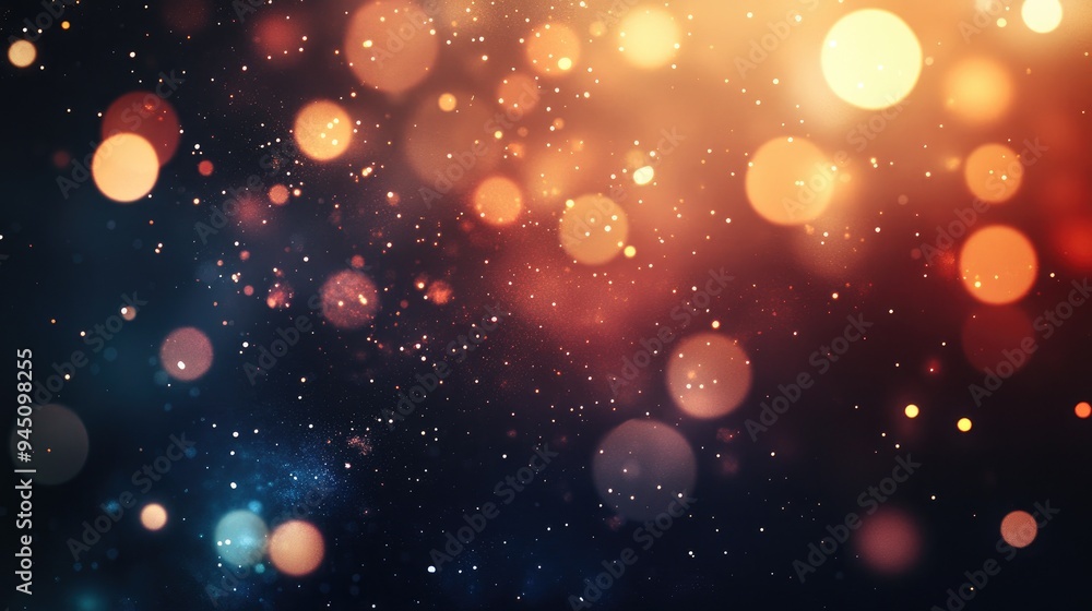 Abstract Bokeh Background with Soft Lights and Twinkling Stars, Enchanting Glowing Bokeh Lights and Stars with Empty Space Abstract Bokeh Background with Soft Lights and Twinkling Stars, Enchanting Glowing Bokeh Lights and Stars with Empty Space