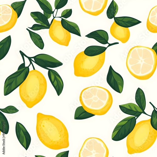 seamless pattern with lemons for banners, cards, flyers, social media wallpapers