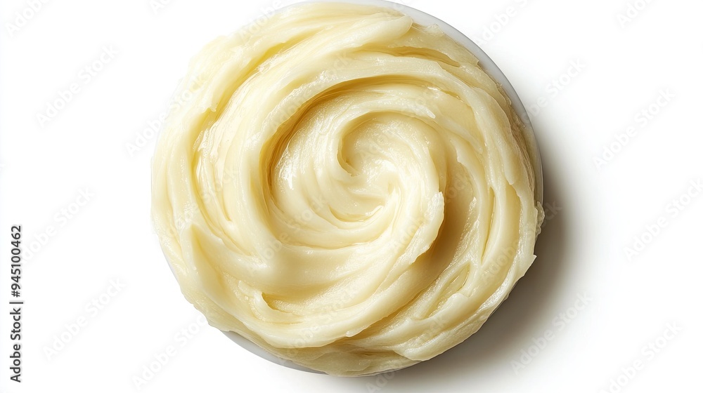 Whipped Butter Swirled in a White Bowl Whipped Butter Swirled in a White Bowl