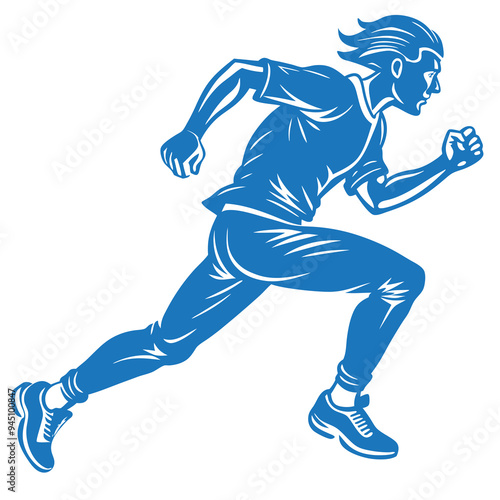 running vector illustration