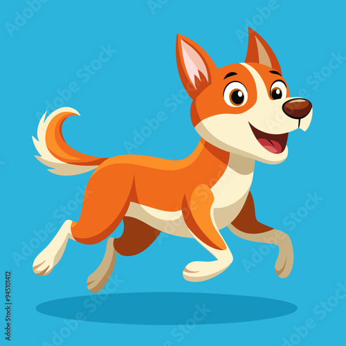 happy running dog vector illustration