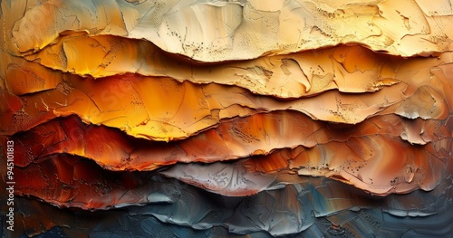 Wallpaper Mural Abstract Landscape Painting with Warm Colors and Texture Torontodigital.ca