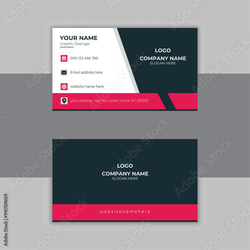 Set of creative and modern business card templates. Horizontal and vertical layout. business card and  personal visiting card. Vector illustration design.