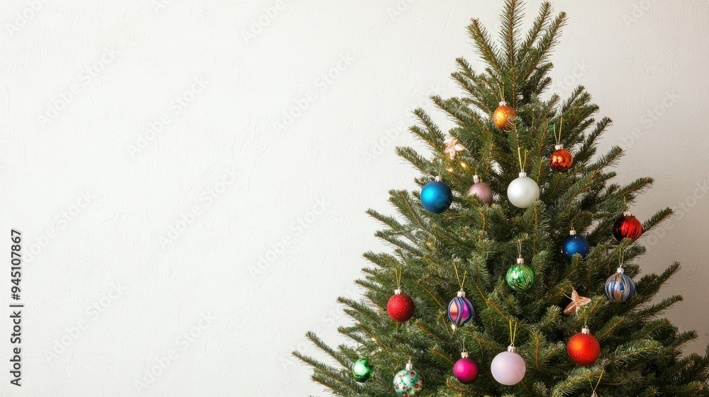 Christmas Tree with Decorations. Copy Space Christmas Tree with Decorations. Copy Space