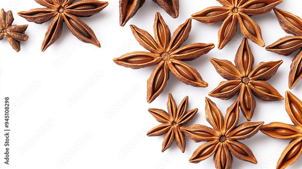 Star Anise Spice on White Background Star Anise Spice on White Background