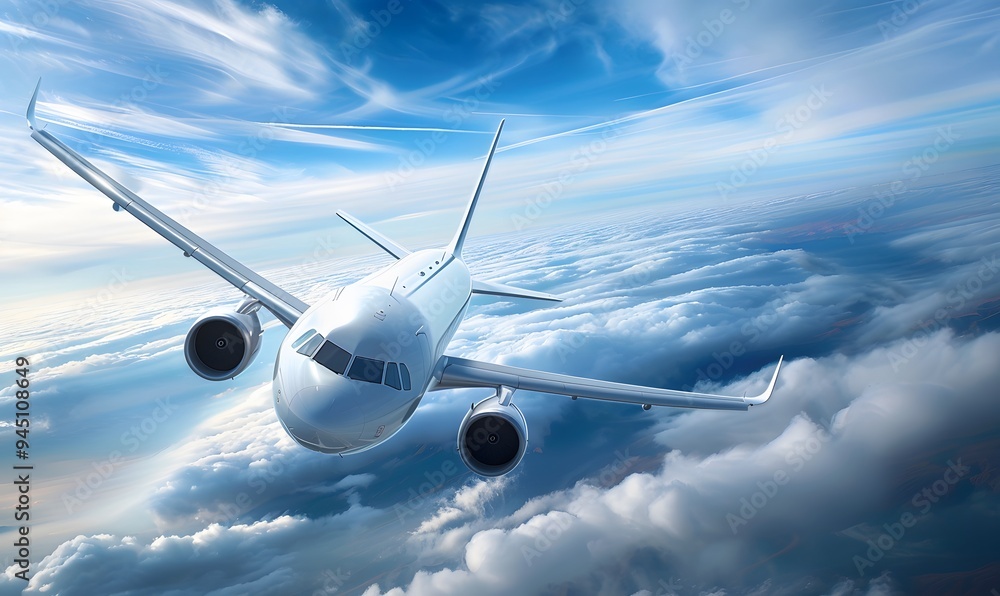 Fototapeta premium Jet plane in flight. 