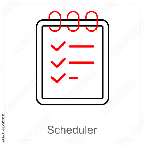 Scheduler and checklist icon concept