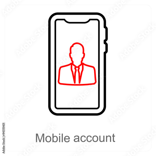 Mobile Account and app icon concept