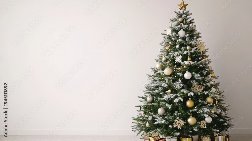 Christmas Tree with Decorations. Copy Space Christmas Tree with Decorations. Copy Space
